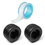 LifCratms 3/4' Male NPT Plugs, Carbon Steel Pipe Fitting, Countersunk Pipe Plug Kit Socket Internal Hex Head (Pack of 2)