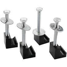 J Hook Crossover Tool Box Mounting Clamps for Pickup Truck Tool Box Mount Tie Downs 4 PCS, Blcak