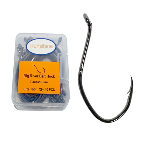 Image of Catfish Hooks Big River Bait Hook 8 /0 10 /0 High Carbon Steel Fishing Hook Saltwater Size Black Nickel