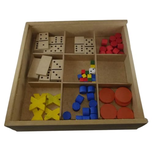 4 em 1 Jogos de Tabuleiro Damas, Ludo, Jogo Da Velha, Dominó (4 Jogos em 1 caixa)