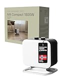Mill Radiador ventilador compacto Noruego PTC CUS1800MECWA, calienta habitaciones hasta 37 m². Con termostato mecánico integrado y 2 niveles de potencia.