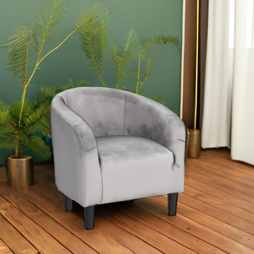 Miniatura 5 de Topeakmart Silla decorativa de terciopelo, cómoda y moderna silla de club de terciopelo con reposabrazos y patas resistentes para sala de