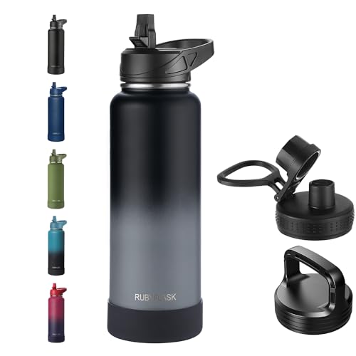 RUBYFLASK 40 oz Insulated Stainless Steel Water Bottle with Straw