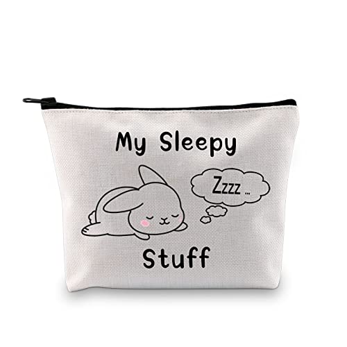 Jxgzso Bunny Lover Gift My Sleepy Stuff Bunny Cosmetic Bag Pet Rabbit Gift Bunny Owner Mom Gift #TOP25