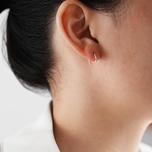 CHIC & ARTSY Half Hoop Earrings 925 Sterling Silver Huggie Earrings for Women Hypoallergenic Sterling Silver Small Huggie Hoop Earrings for Women3