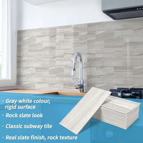 Image of Art3d 102-Pack Peel and Stick Backsplash on Subway Tile, Biege Marble