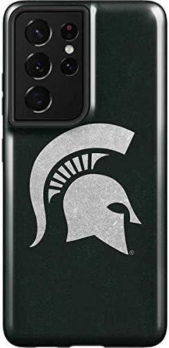 Skinit Pro Phone Case Compatible with Galaxy S21 Ultra 5G - Officially Licensed Michigan State University Green Basketball Design