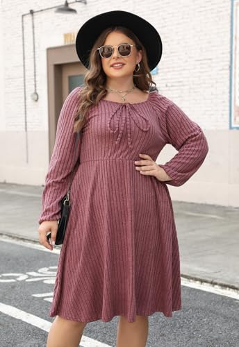 Nemidor Women's Plus Size Casual Swing Dress with Pocket
