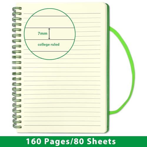 DWIYITTN WIYITTN Spiral Notizbuch A5, 4-Pack Hardcover Ringbuch Set 160 liniert Spiralbindung mit Gummiband Spiralblock Frauen Geschenk Schulkolleg Arbeit Zuhause zu Tagebuch, verschiedene Muster