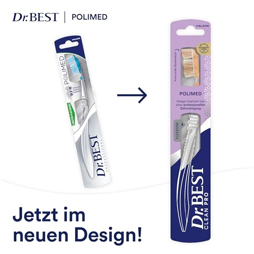 Dr.Best Polimed Zahnbürste, Mittel, für eine bis zu 49 Prozent bessere Reinigungsleistung an schwer erreichbaren Stellen