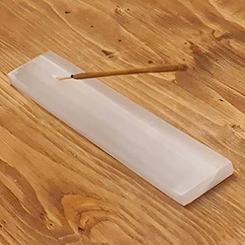 HeimtexSelenite Incense Holder Incense Tray 20cm, Selenite Crystal, Cleansing, Healing Crystal, Home Decoration, White
