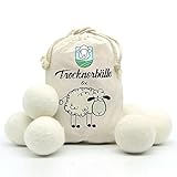 SHEEP NATION™ Trocknerbälle 6er Pack Weichspüler Alternative Premium Schafwolle Wäschetrockner Bälle Wäschebälle