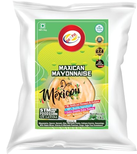 Am 2 Pm - Mexican Mayonnaise 1kg Multipurpose Creamy Sauce For Burgers, Sandwiches Salad Dressing,Veg Non Veg Fried Snack Wraps & Rolls Hot Dog Momos