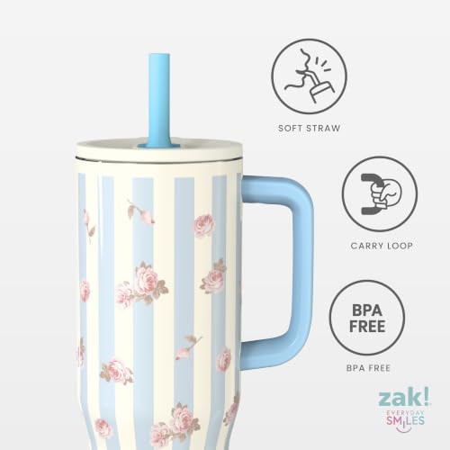 Image of Zak Designs Royal Rose 30 oz Spill-Proof Insulated Travel Tumbler