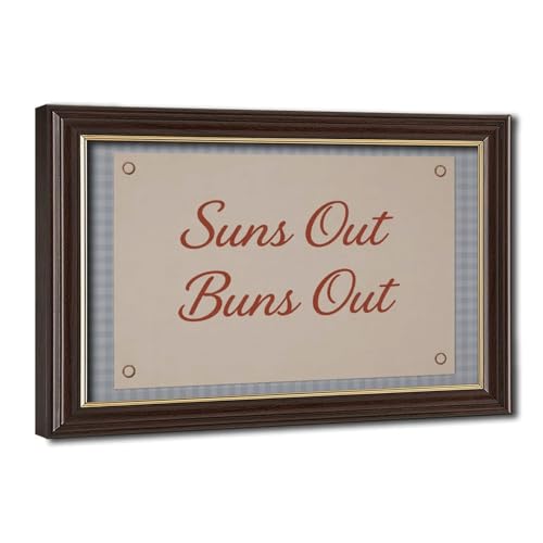 Suns Out Buns Out Retro Typography Wall Art Poster for
