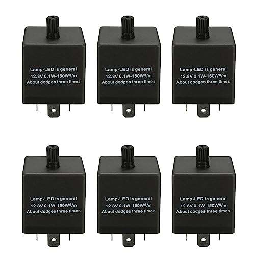 Relais Flash LED 12V Réglable Anti Hyper-Clignotant pour Indicateur de Lumière Auto x6