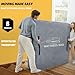 Mattress Bags for Moving and Storage, BETU Twin Mattress Protector Waterproof Mattress Cover with 8 Heavy Duty Handles and Zipper Extra Thick Moving Supplies for Dorm Bed Reusable (77x42x13.5 Grey)