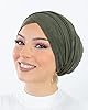 Lamis Hijab Turban à Enfiler en Daim pour Femme Musulmane voilée (Vert Foncé) #4