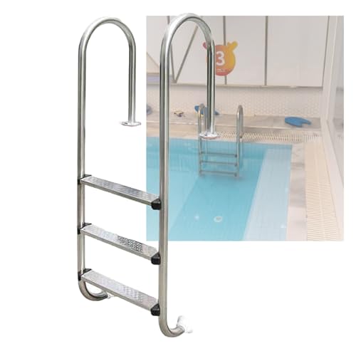 Escalera de piscina de acero inoxidable de 3 escalones miniatura 1
