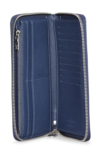Pre-Loved Navy Damier Infini Zippy Vertical Wallet, Navy4