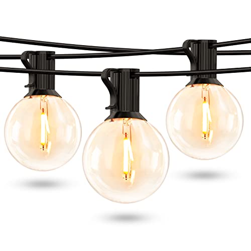 Lepro LED Outdoor String Lights for Patio, 50ft Bistro Lights with 26 Shatterproof G40 Globe Edison Bulbs, Waterproof Café Lights, Backyard Hanging L