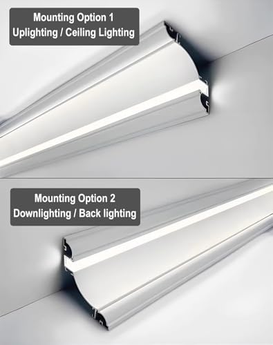 Profile de plafond en aluminium avec moulure decorative pour eclairage LED - 3
