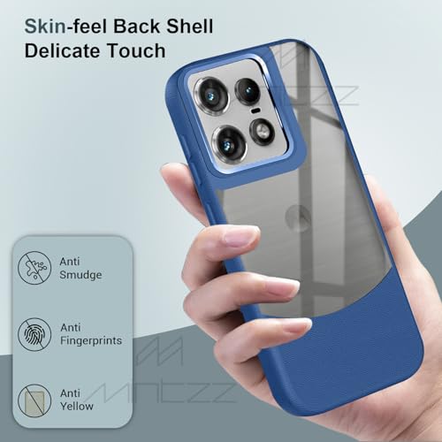 Image of MINTZZ Moto Edge 50 Pro Back Cover, Leather Design, Protective Cover with Camera Lens Protection, Premium Grip & Slim Fit Durable, Edge 50 Pro Case (Blue, Moto Edge 50 Pro)