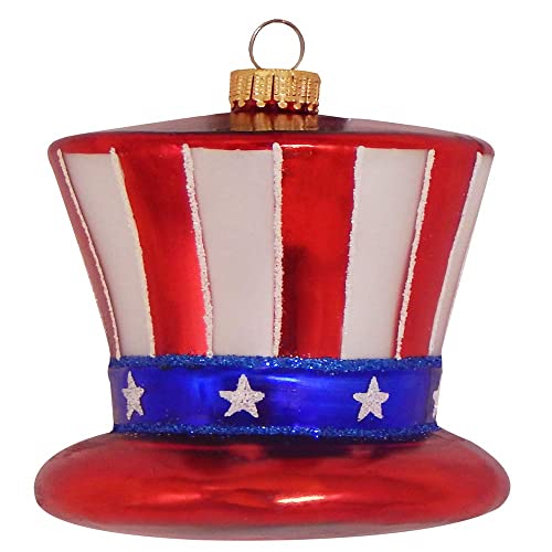 Christmas By Krebs Blown Glass Collectible Tree Ornaments (3 1/4" Uncle Sam Hat)
