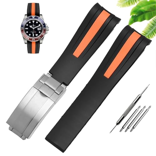 Bracelet montre silicone 22mm étanche avec boucle déployante robuste en acier
