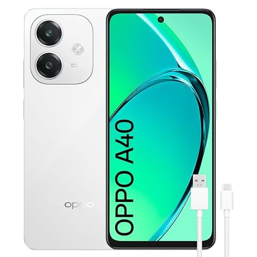OPPO A40 – Smartphone Libre, 12GB(6GB+6GB) 128GB, Pantalla HD+ LCD 6.7″, Cámara 50+2+8 MP, Android, Batería 5100mAh, Carga Rápida 45W – Blanco