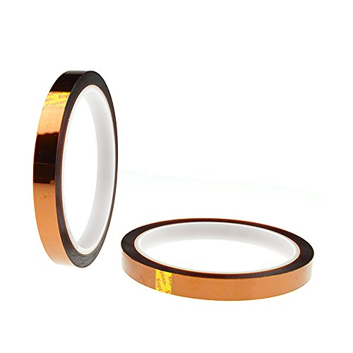 2pcs 20mm X 100ft High Temperatur Resistant Tape Home Office Kitchen Anti-Heat Polyimide Kapton Tape