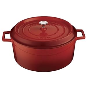 Lava Signature Enameled Cast-Iron Round Dutch Oven – 10-1/2 Quart, Cayenne Red