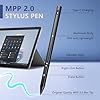 EVACH Rechargeable MPP 2.0 Tilt Pen for HP 2-in-1 Touchscreen Laptops,Genuine Digital Stylus Pen for HP Envy X360/Pavilion X360/Spectre X360 with 4096 Pressure Sensitivity and Palm Rejection,Black