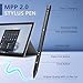 EVACH Rechargeable MPP 2.0 Tilt Pen for HP 2-in-1 Touchscreen Laptops,Genuine Digital Stylus Pen for HP Envy X360/Pavilion X360/Spectre X360 with 4096 Pressure Sensitivity and Palm Rejection,Black