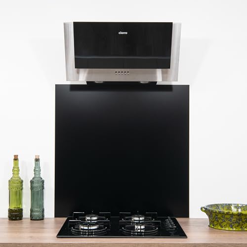 Fond de hotte/Crédence Aluminium Noir - 9 tailles - Hauteur 60 cm x (Longueur 70 cm)