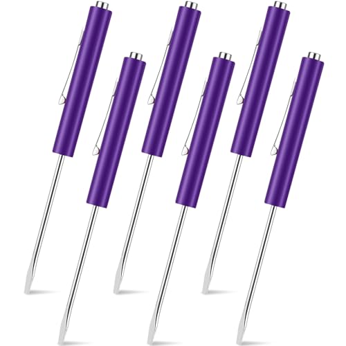 Image of 6 Pieces Pocket Screwdriver Mini Tops And magnetic pocket screwdriver with A Single Blade Head for Mechanical, Electrician (purple)