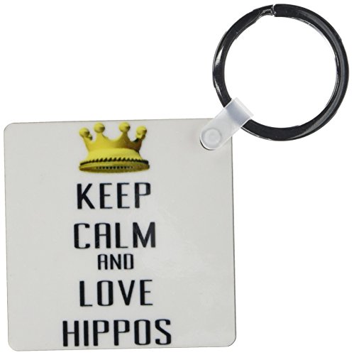 Porte-clés hippopotame 3dRose lot de 2 idée cadeau Keep Calm