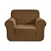 CHUN YI 1-Piece Jacquard High Stretch Armchair Cover, Polyester and Spandex 1 Seater Cushion Sofa Slipcover Coat, Furniture Protector for Couch and Sofa (Coffee)