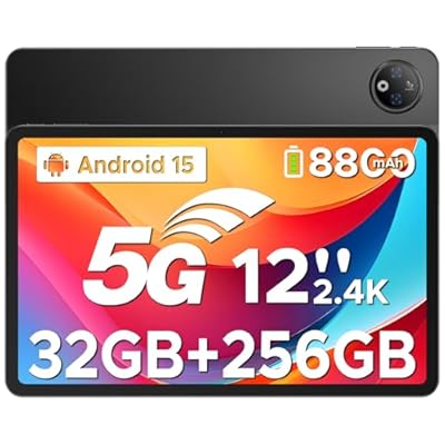 DOOGEE V Pad 5G Tablet 12 Pulgadas Android 15  SIM 5G Mediatek 7050  32 8+24  GB RAM+256GB ROM  2.4K IPS 90Hz  7.0mm Tablet con SIM  8800mAh 18W/13MP+8MP/4 Altavoces/WiFi6/FACE ID