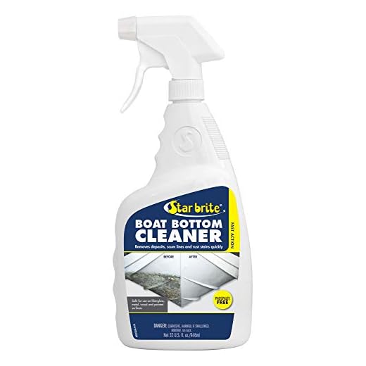 STAR BRITE Heavy Duty Boat Bottom Cleaner - Remove Tough Deposits, Scum Lines & Rust Stains Quickly & Easily from Boat Hull - Safe for Fiberglass, Wood, Iron & Painted Surface 32 OZ (092232P)