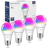 Lightinginside Smart Light Bulbs 60W Equivalent, WiFi Smart Bulb Compatible with Alexa/Google Assistant/Smart Life, A19 E26 RGBCW Color Changing, No Hub...