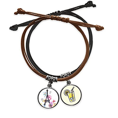 Bracelet Tour Eiffel en forme de coeur en corde pour vos sorties d'été