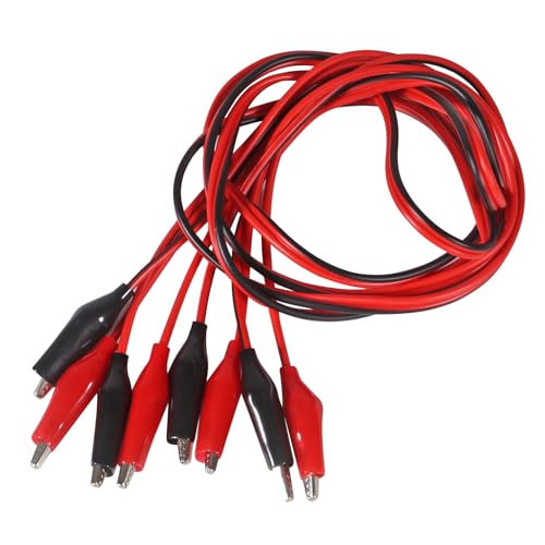 Image of UMLIFE 40PCS (10 Groups) 1M Alligator Clips Electrical, Insulated Test Leads with Alligator Clips, Stamping Double-Ended Jumper Wires for Electrical Testing