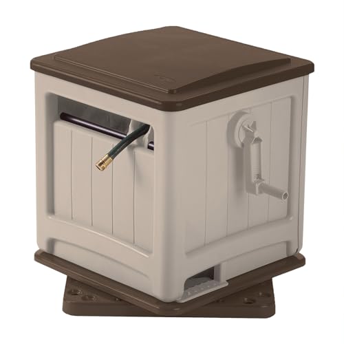 Suncast 225 ft. Swivel Hideaway Hose Reel with Hose Guide and Crank Handle, Mocha/Taupe by Suncast - Used condition - US$19.72