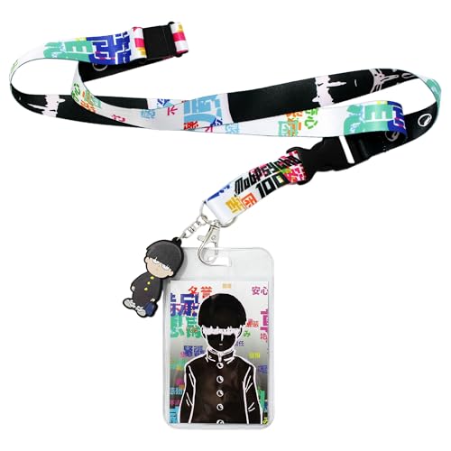 Mob Psycho 100 Merch ID Badge Holder Lanyard Keychain Lanyard w/Rubber Pendant