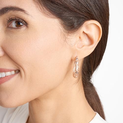 Image of Amazon Collection Sterling Silver Filigree Oval Hoop Earrings