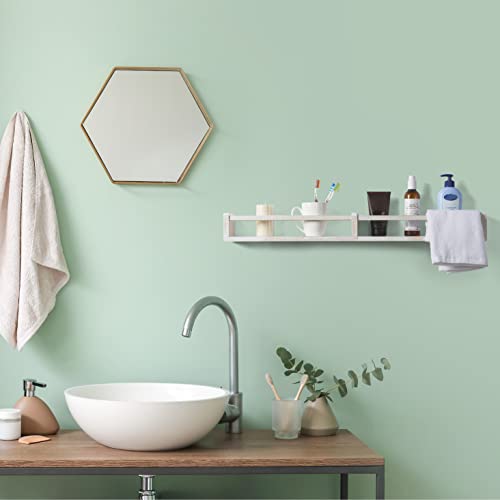 Bluewest Nursery Shelves, Wooden Nursery Bookshelf, Nursery Floating Book Shelves Wall Mounted Decor For Kids, Children's Comic Books Toy Photo Storage Organizer, Wall Shelves For Bathroom (3, White) #TOP6