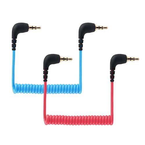 Cable de audio TRS 3.5mm en espiral para dji mic 2 y transmisiones de camara