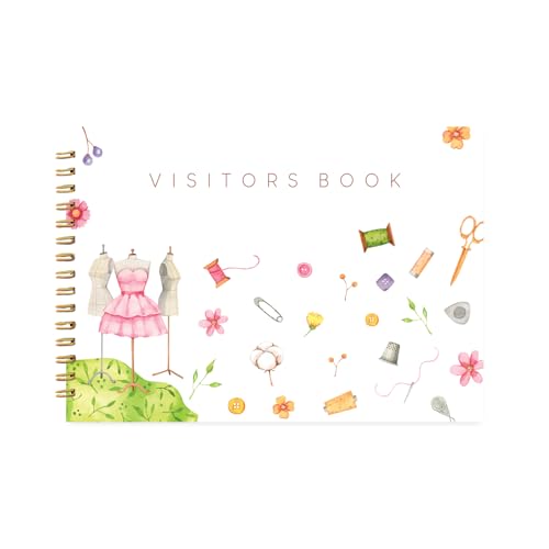 Image of Visitor Book - 8 x 12 Inches | Fashion Accessories Wire Bound Guest Register for Hotels, Offices, Exhibitions & Business Use | Medium Size Visitor Log Book for Reception & Front Desk