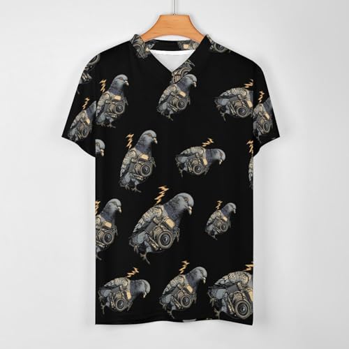 Camiseta deportiva para hombre con estampado resistente de Pigeons With Camera 3